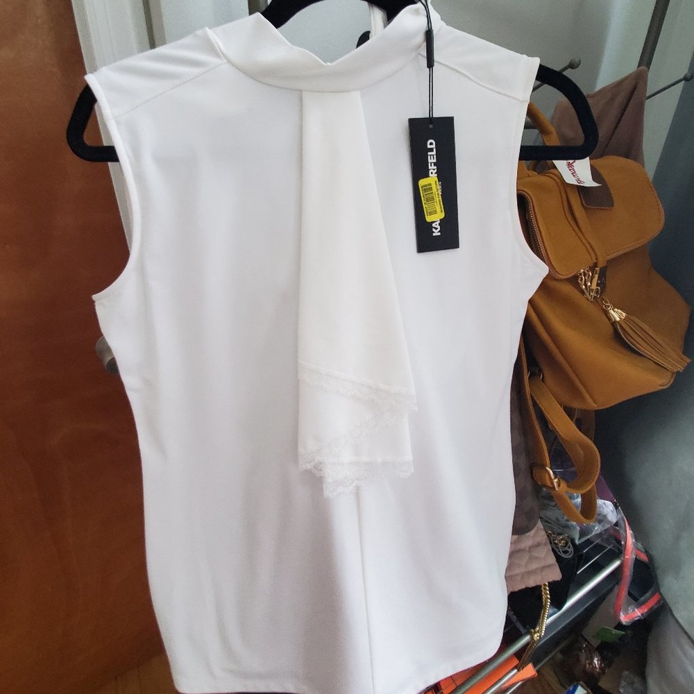 Karl Lagerfeld White Sleeveless Blouse